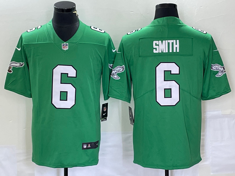 Men's Philadelphia Eagles #6 DeVonta Smith Green Stitched Football Jersey Men's Philadelphia Eagles #6 DeVonta Smith Green Stitched Football Jersey